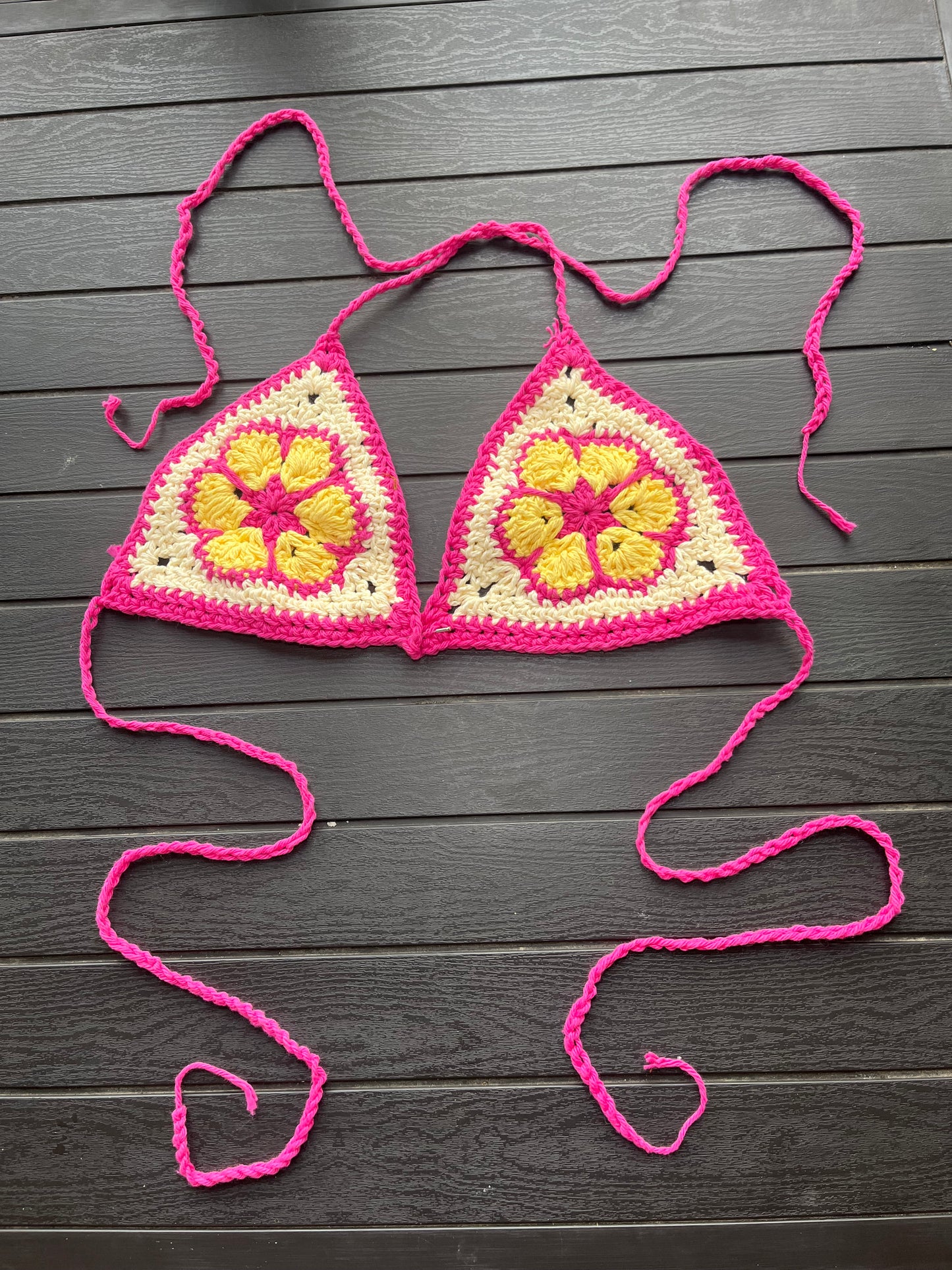 Pink Hawaiian Luau Bikini Top