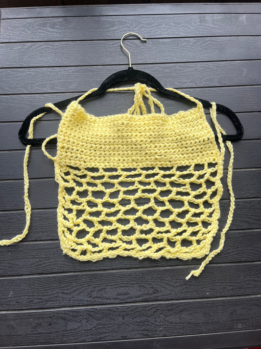 Baby Yellow Open Back Tie Top