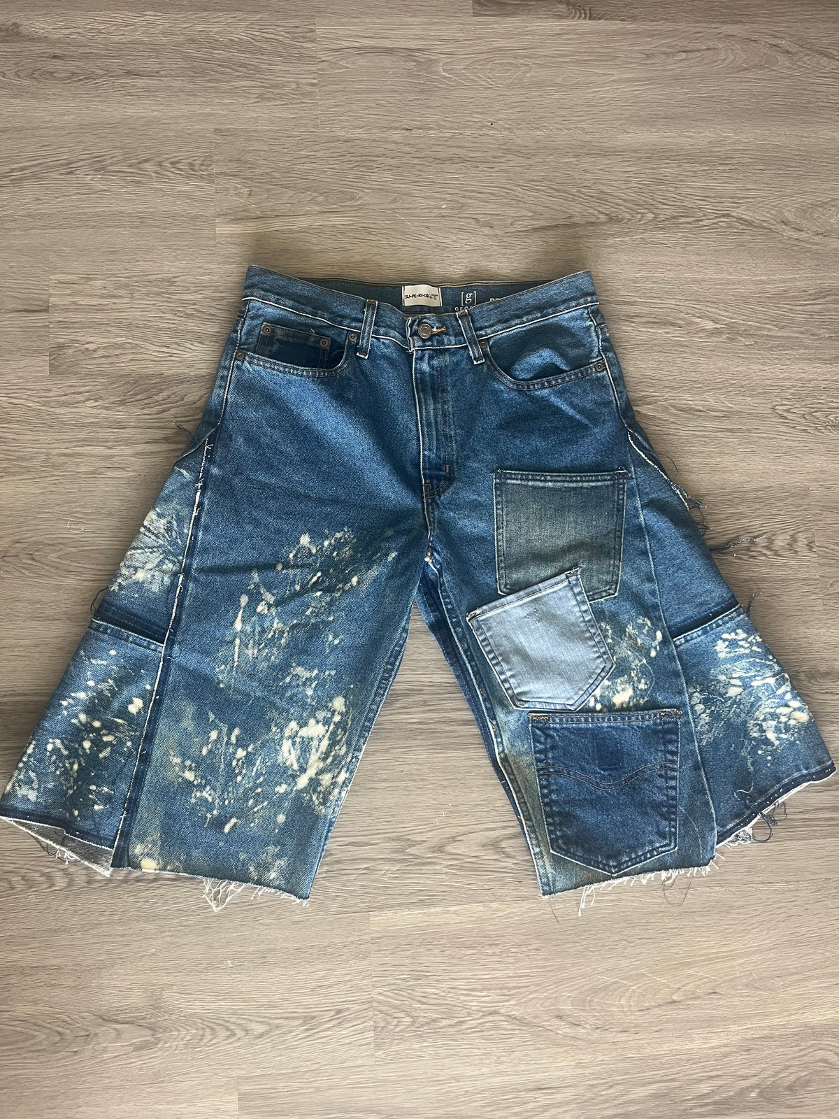 Pathwork Jorts Pocket Patchwork Jorts- Bleached. – superiorityoringinals